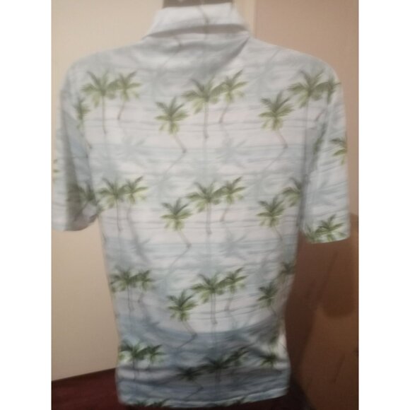Yatta Golf Polo Shirt Mens Size XL Blue Green Floral Hawaiian Short Sleeve - Picture 7 of 12